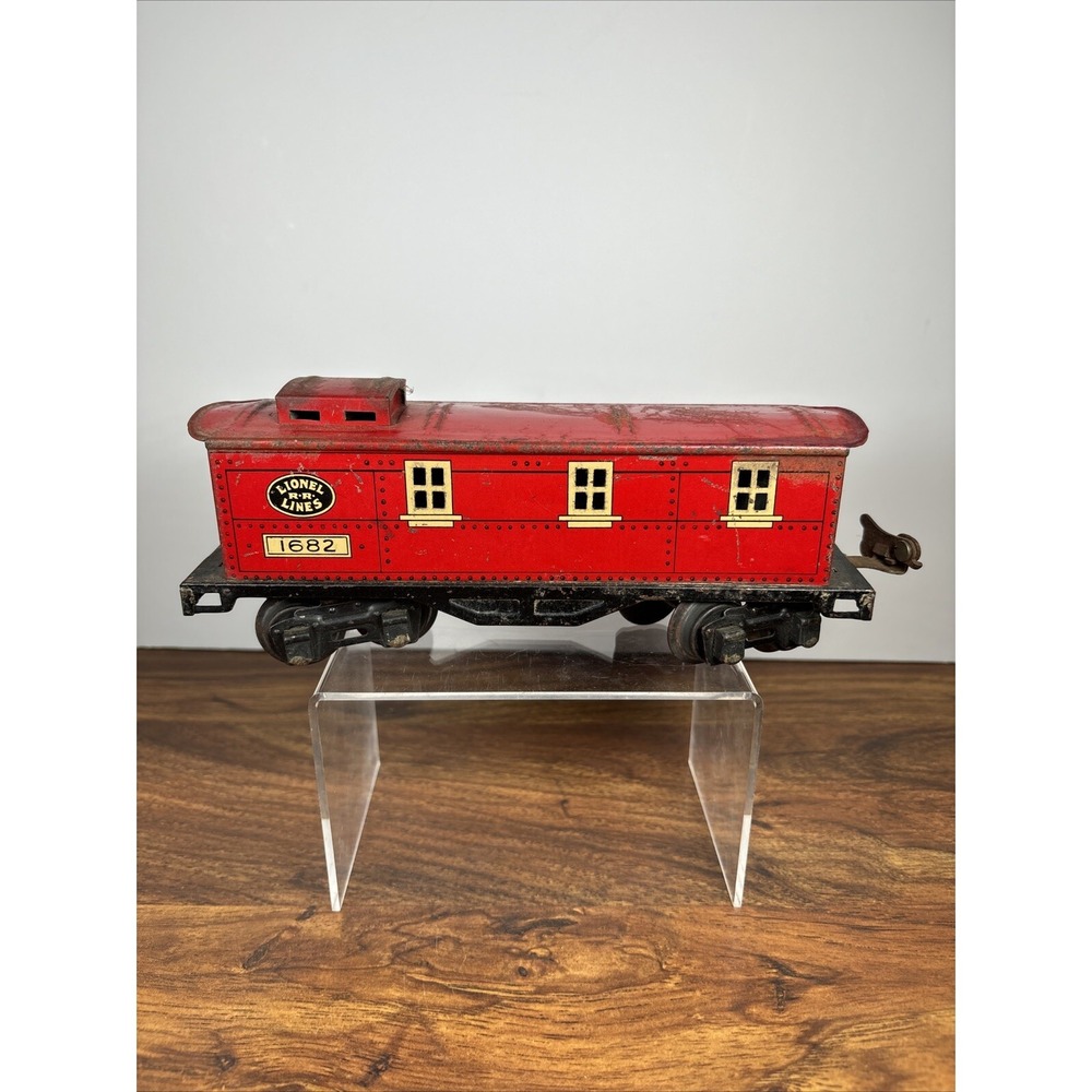 Lionel O27 Gauge Pre-War 8-Wheel Lionel RR Lines 1682‎ Red Cupola Caboose